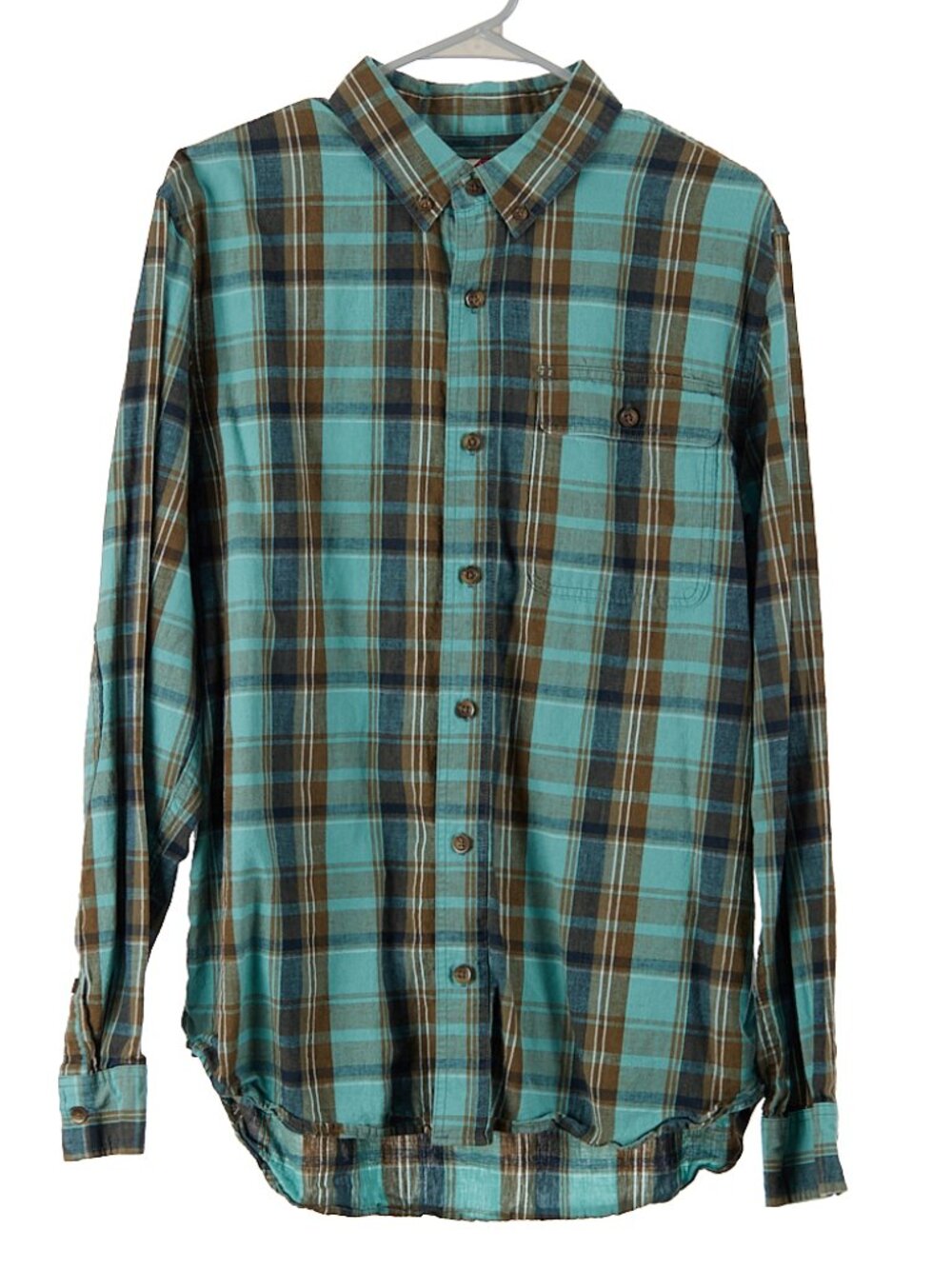 Best Made Co Blue Brown Long Sleeve Button Down Shirt Men's Large
